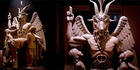 Baphomet, satanic statue in Detroit, USA