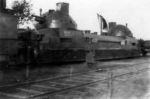 Bolshevik armored train captured by Czechoslovaks, Vladivostok, 1919