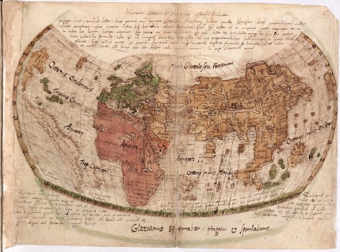 Mapa Henrica Glareana z roku 1510, o které Wiesner tvrdí že zobrazuje stav kontinentů před zhruba 115 000 lety — přesvědčivé důkazy pro toto tvrzení ale chybí.