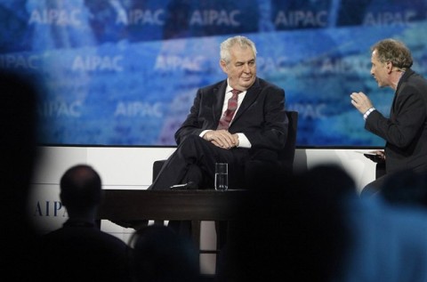 Prezident Miloš Zeman na konferenci AIPAC