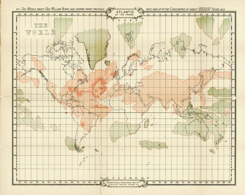 Atlantida před první katastrofou před ca 800.000 lety. Source: Theosophical Publishing Society