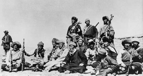 14th Dalai Lama (sixth from left) flees from Tibet to India across the Himalayas, following a failed uprising against the Chinese occupation, 1959.  Of all the lies that surround the Dalai Lama, surely the greatest is that he is a champion of non-violence. This aspect of the image that he likes to portray of himself and with which he has mesmerised the media and much of the world is actually just another part of the myth. The truth of the matter is that from the mid-1950s through to the mid-1970s there was an active and violent Tibetan resistance movement that was funded by the CIA. (Photo by Popperfoto)