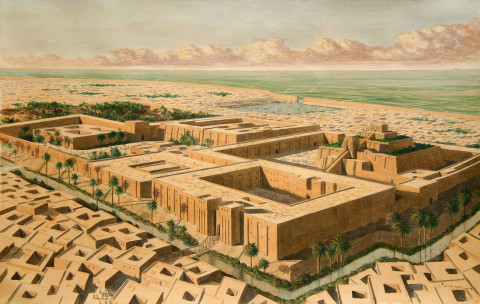 Reconstruction of the Sumer city of Ur in southern Mesopotamia c.2000 BC, based on excavation. Source: www.staff.ncl.ac.uk