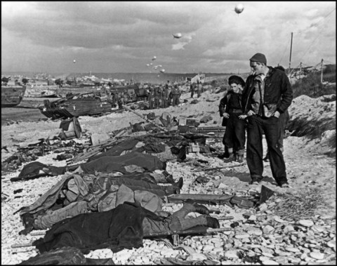 D-day, Normandy, France, 9000 soldiers and civilians dead during the Allied assault, June 6, 1944