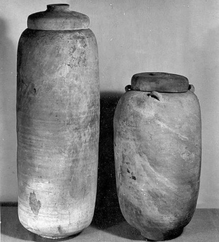 Dead Sea scrolls: Jars from Qumran that held the first found scrolls.