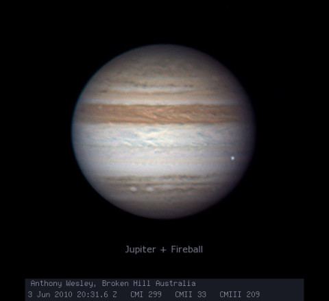 Jupiter impact 2010-06-03. Photo by Anthony Wesley