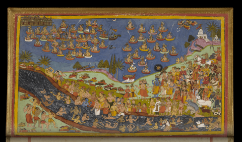 When morning came, Rama, taking the celestial ship, ready to start. That ship was large and beautifully decorated, two-story, with many rooms and windows. The ship issued a melodic sound before soar in the clouds … so is described in the ancient Indian epic "Ramayana".