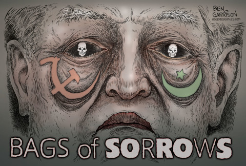 Soros = Bags of Sorrows. Soudruh Soros je skutečným démonem v lidské podobě, je mj. i podporovatelem a loutkařem globalistické Hillary. Když poznáte všechny detaily o činnosti jeho celosvětové chobotnice "neziskovek", začnete se doopravdy bát...