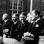 Members of the Cabinet Hitler, which was formed in January 1933, are pictured during the parade of the Reichswehr after the ceremonial opening of the Reichstag in the Garrison Church in Potsdam, Germany, 21 March 1933. From left: Reich Minister of the Interior, Wilhelm Frick, Vice Chancellor Franz von Papen, Reich Chancellor Adolf Hitler, and Reich Minister Hermann Göring. Photo: Berliner Verlag/Archiv